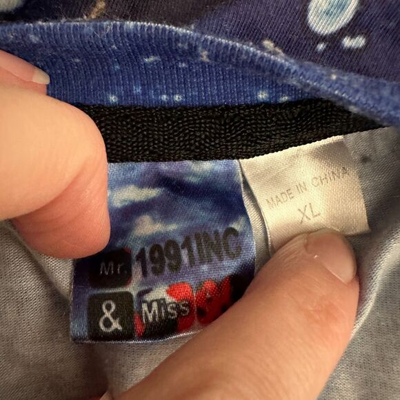 Mr. 1991INC Cat Galaxy All Over Print T-Shirt Size XL Space Kitten Tee - Picture 5 of 8